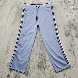 Tangerine Pants Womens M Blue Side Stripe Pull On Drawstring Crop Workout Casual